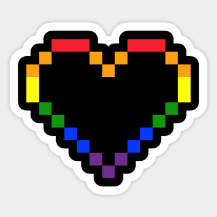 Rainbow Pixel Heart Sticker